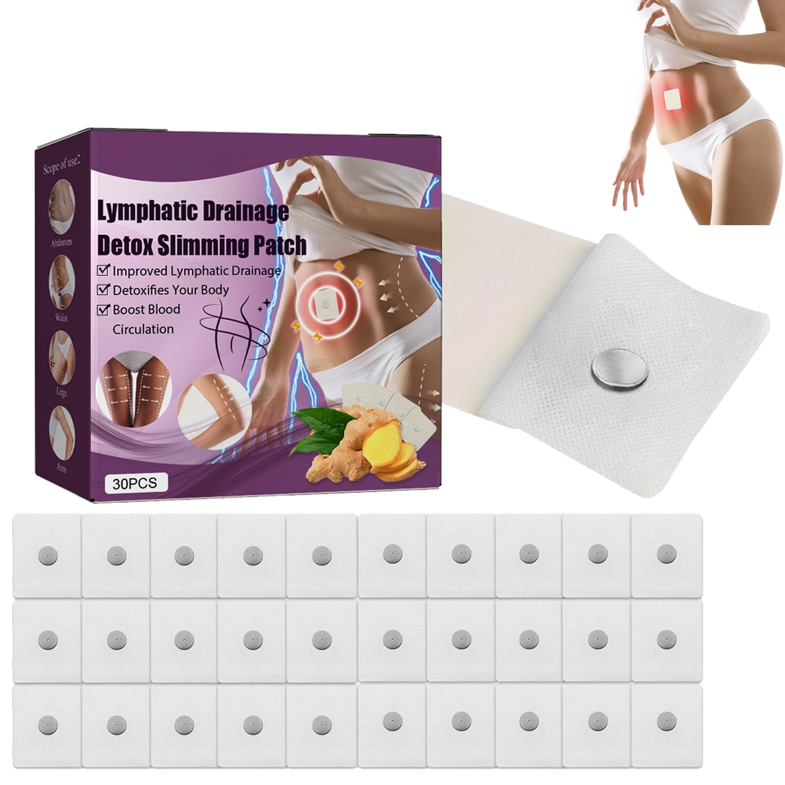 KOAHDEEffective Slimming Plasters, Fat Burning Adhesives, Slimming Belly and Hips Rapid Slim Patches, Belly Shaping Patches, Abdomen Firming Plasters, Fat Burning Plasters, Anti Belly Burning Patches