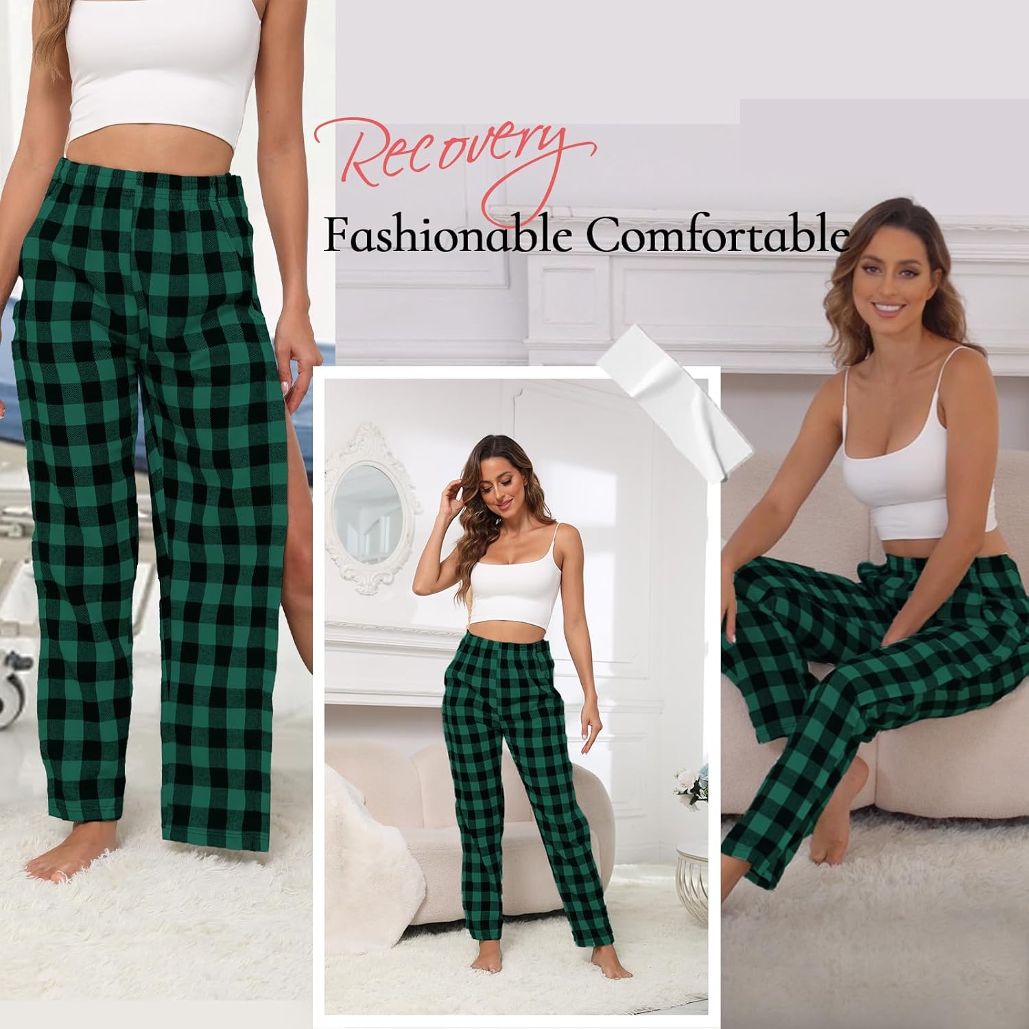 Unisex Tearaway Pajamas Post Surgery Recovery Tear Away Pants 2 Side Snap Open Bottom Loose Fit Pants with Pockets - Image 3