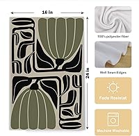 Vista 5 de Sage Green Groovy 70s Retro Kitchen Towels Set of 2 - Boho Floral Dish Towels for Kitchen, Boho Hand Towels for Bathroom, Boho Sage Green Bathroom