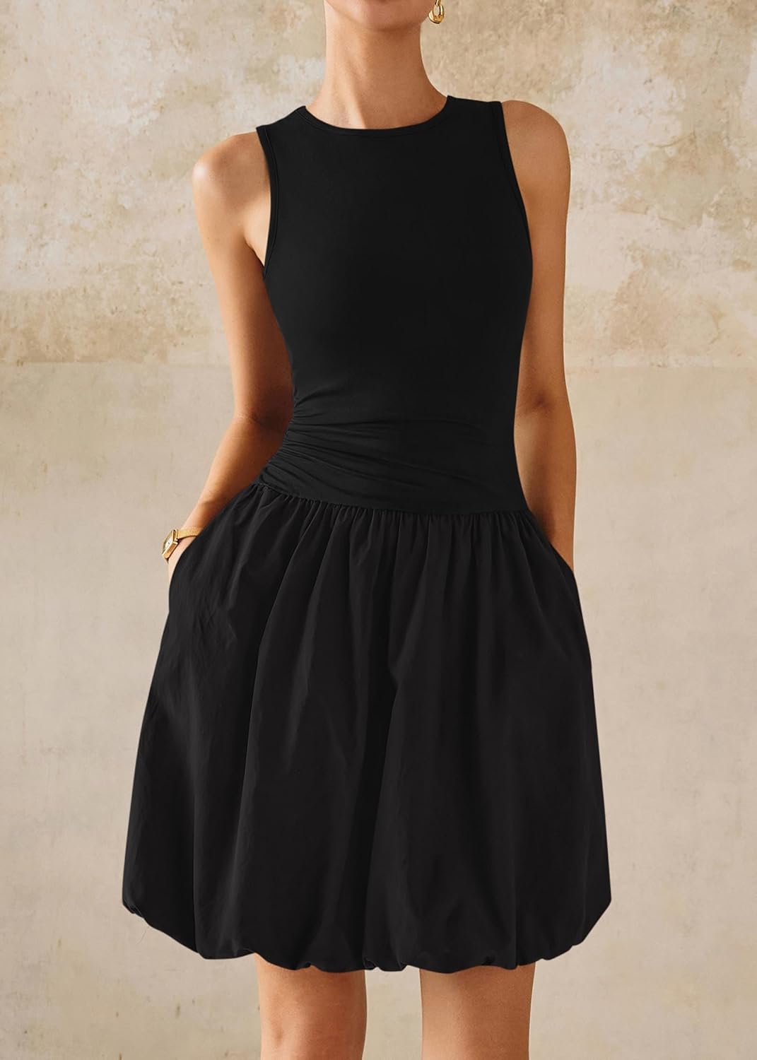 KIRUNDO Summer Bubble Dress for Women 2026 Casual Mini Spring Bodycon Cocktail Dresses Sleeveless Drop Waist Sundress Beach - Image 4