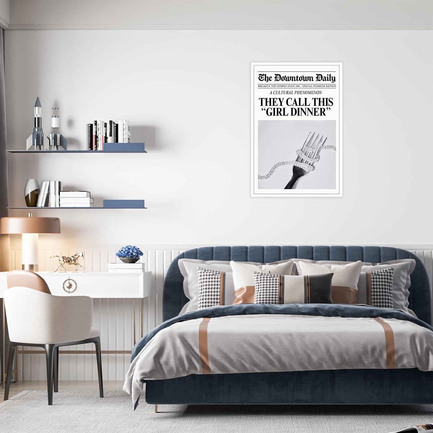 Vintage Black And White Bathroom Newspaper Poster Funny Girls Dinner Canvas Posters Women'S Minimalist Room Aesthetic Prints Painting For Dorm Bedroom Living Room Wall Decor 12x16in Unframed image 5