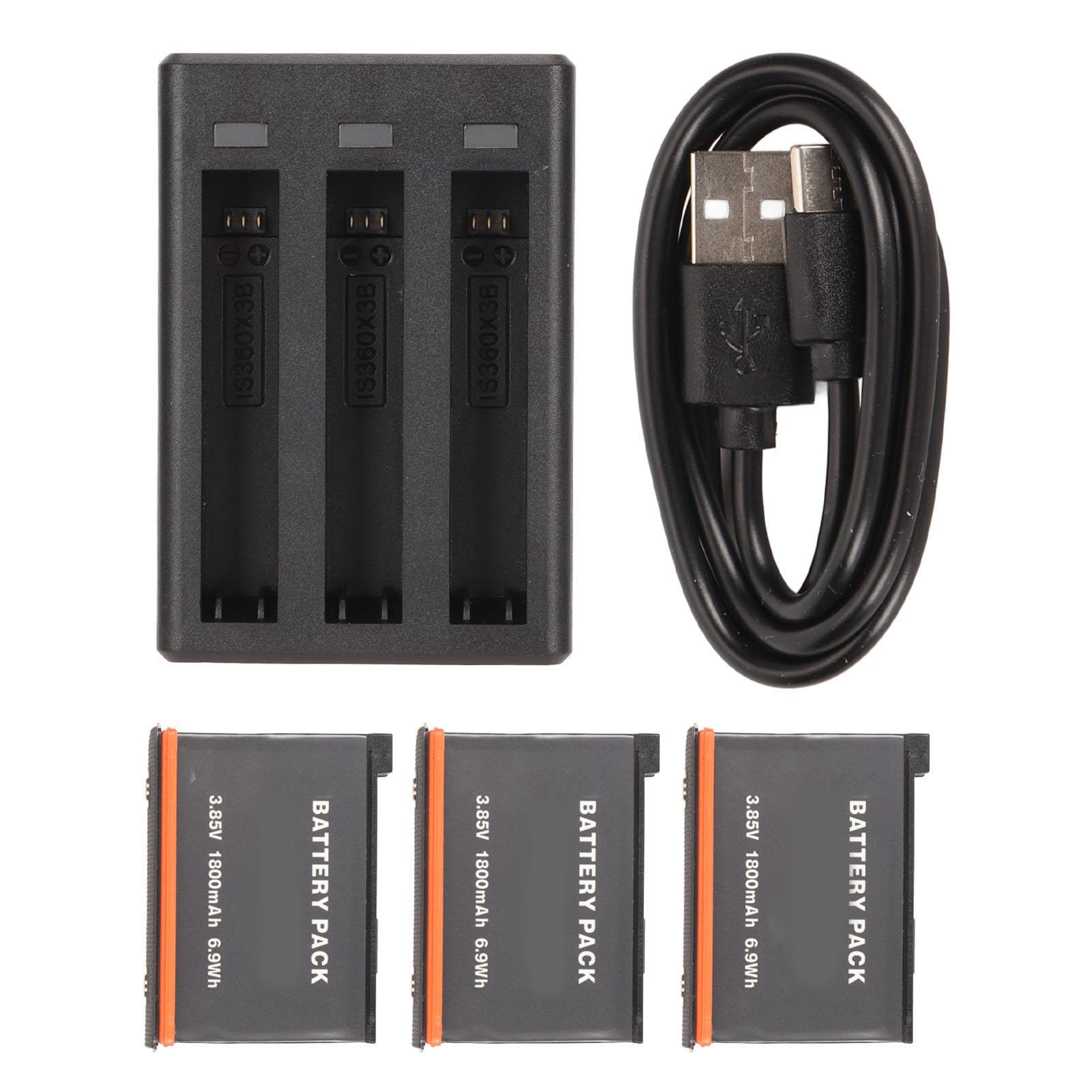 Semme Semme Batteria a 3 Slot per X3 con 3 Batterie Al Litio Ricaricabili e Cavo di Tipo C