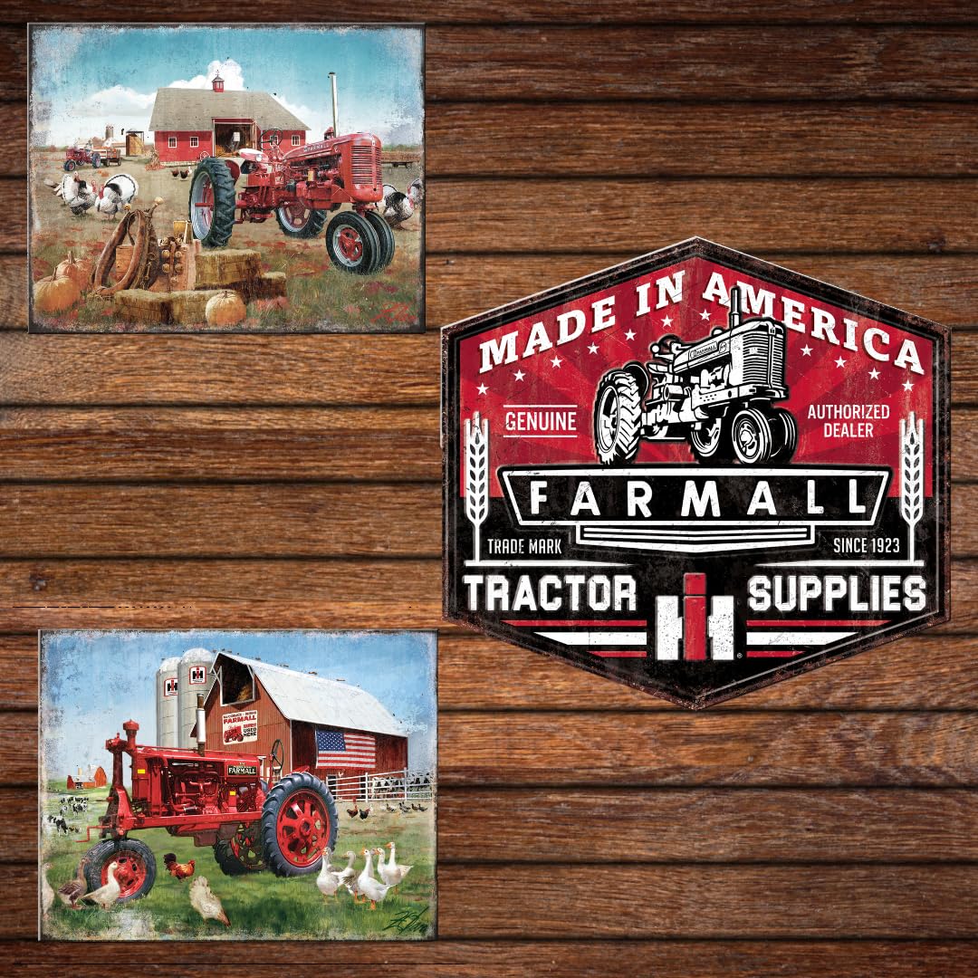 Desperate Enterprises Farmall Tractor Supplies - Letrero de aluminio en relieve de alta calidad, letreros vintage, letreros de tractor, letreros de metal vintage nostálgicos, fabricado en los Estados