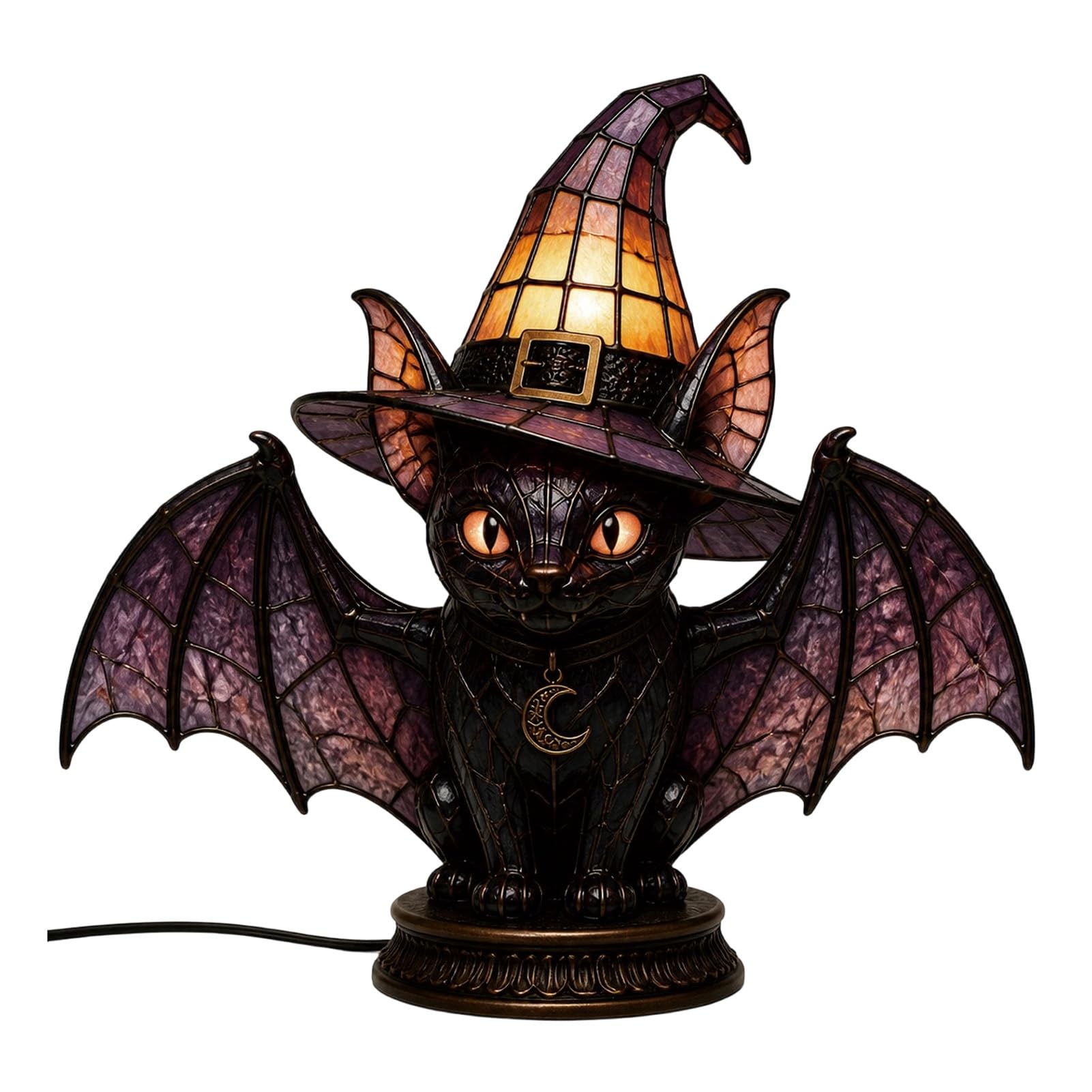 Troxel Witch Hat Lamp LED Light Gothic Decor Warm Glow Night Light for Bedroom Mantel Bookshelf Entryway Halloween Party Witchy Room A L