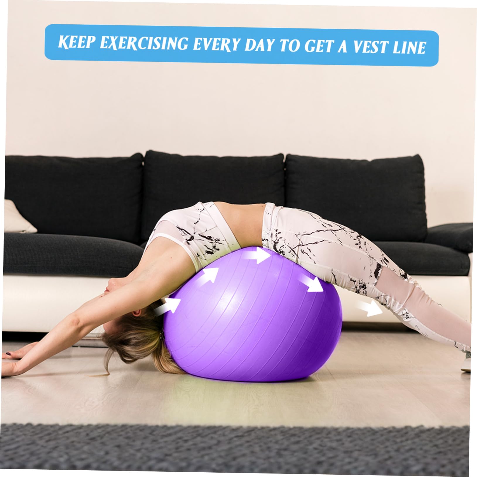 TOYANDONA Pelota de Yoga para Ejercicio de Pilates con Inflador Equipo de Fitness para Casa y Gimnasio