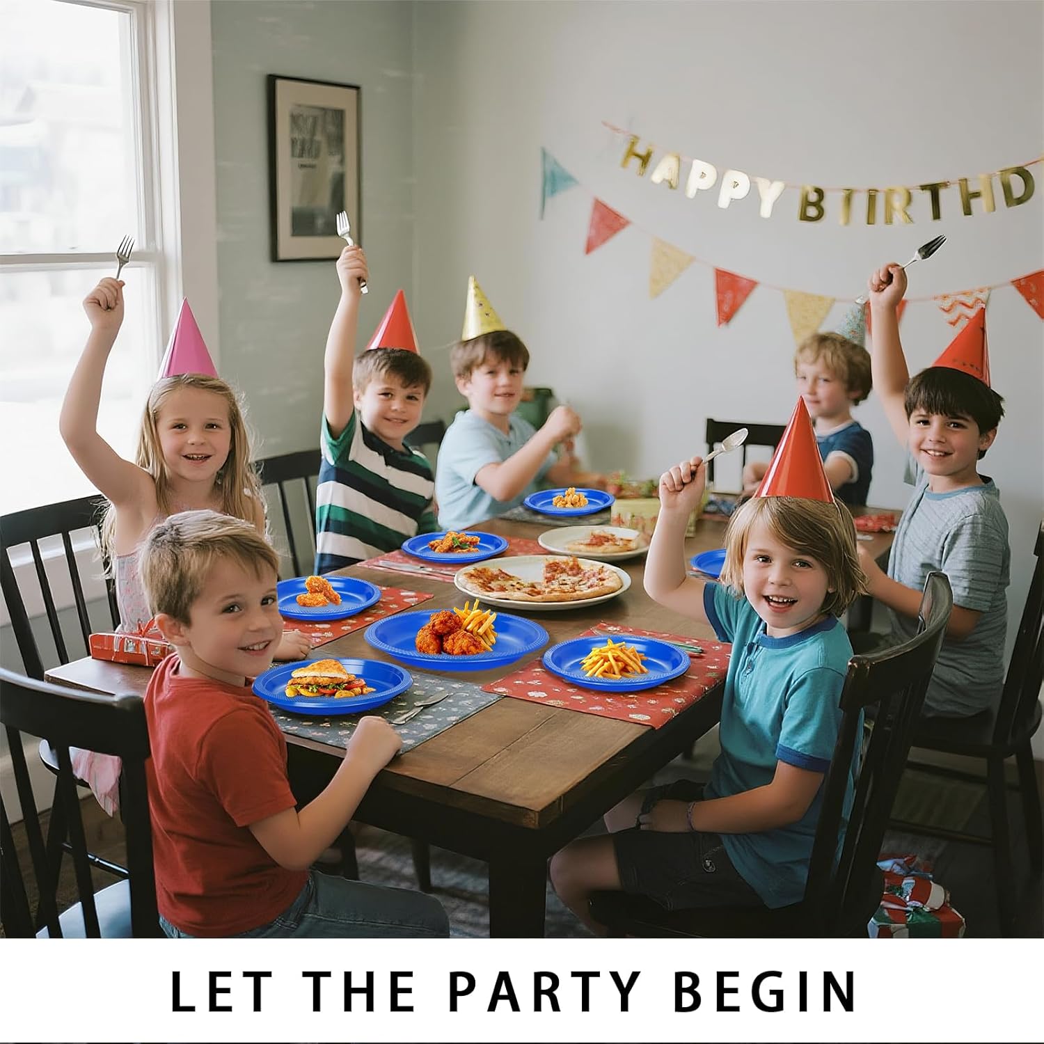 WELLIFE 10 Inch Royal Blue Plastic Plates 50 Count Disposable Plate for Party, Large Big Plates for Dinner Party Supplies Birthday Camping BBQ - Image 6