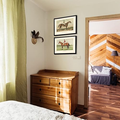 Miniatura 3 de St Blaise & Diamond Jubilee - Juego de 2 arte de pared con caballo retro, decoración de pared de caballo famoso para el hogar, bar, cafetería, sala