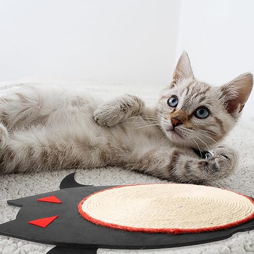 Miniatura 4 de iplusmile Alfombrilla para rascar para gatos de Halloween, con forma de murciélagos, 12 x 12 pulgadas