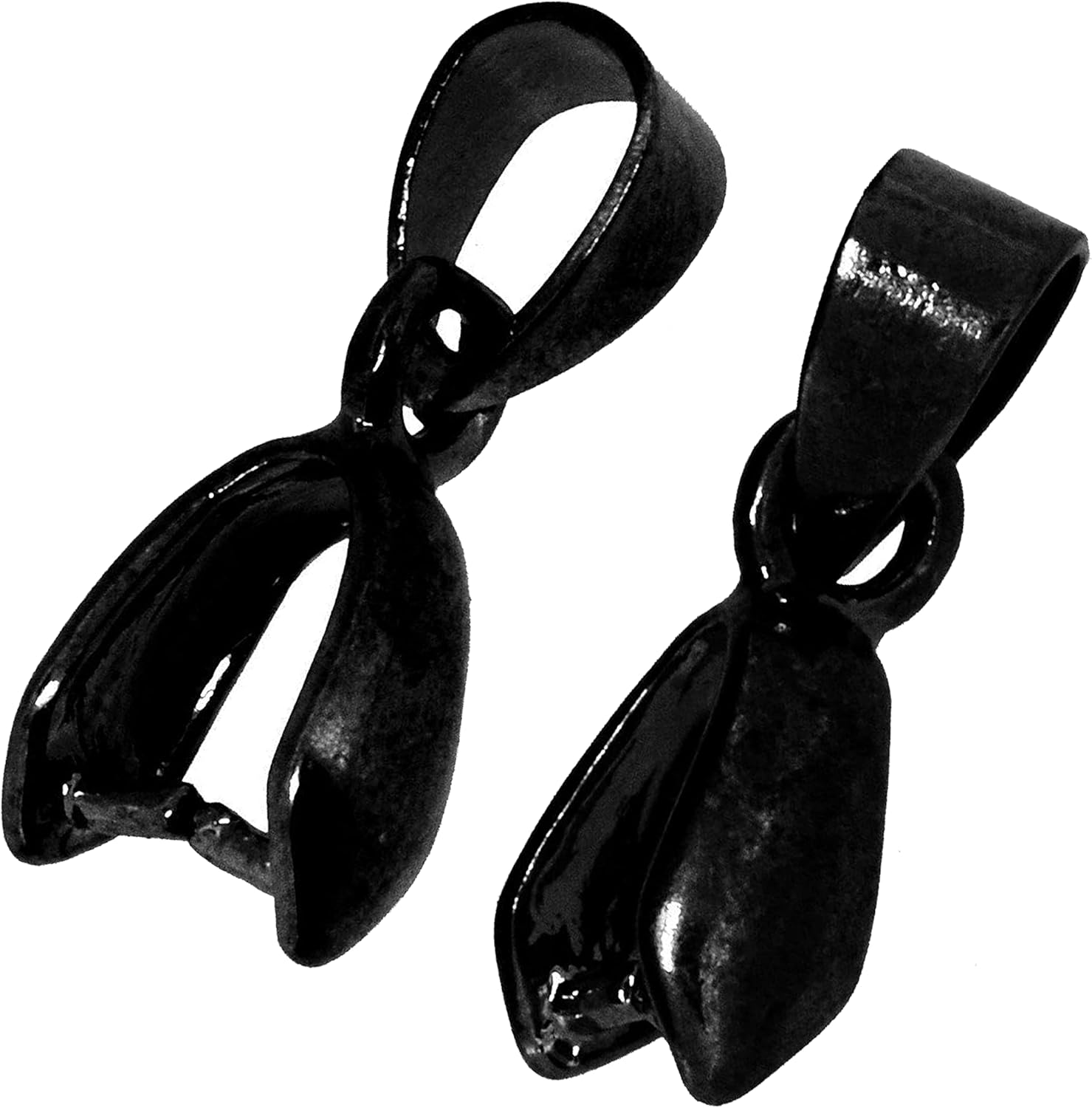 Mandala Crafts Black Pinch Bails Jewelry Findings Connectors 5X14mm Snap-On Pendant Clasps Clips Dangles for DIY Jewelry Making Necklace Earrings Bulk Pack of 50 - Image 2