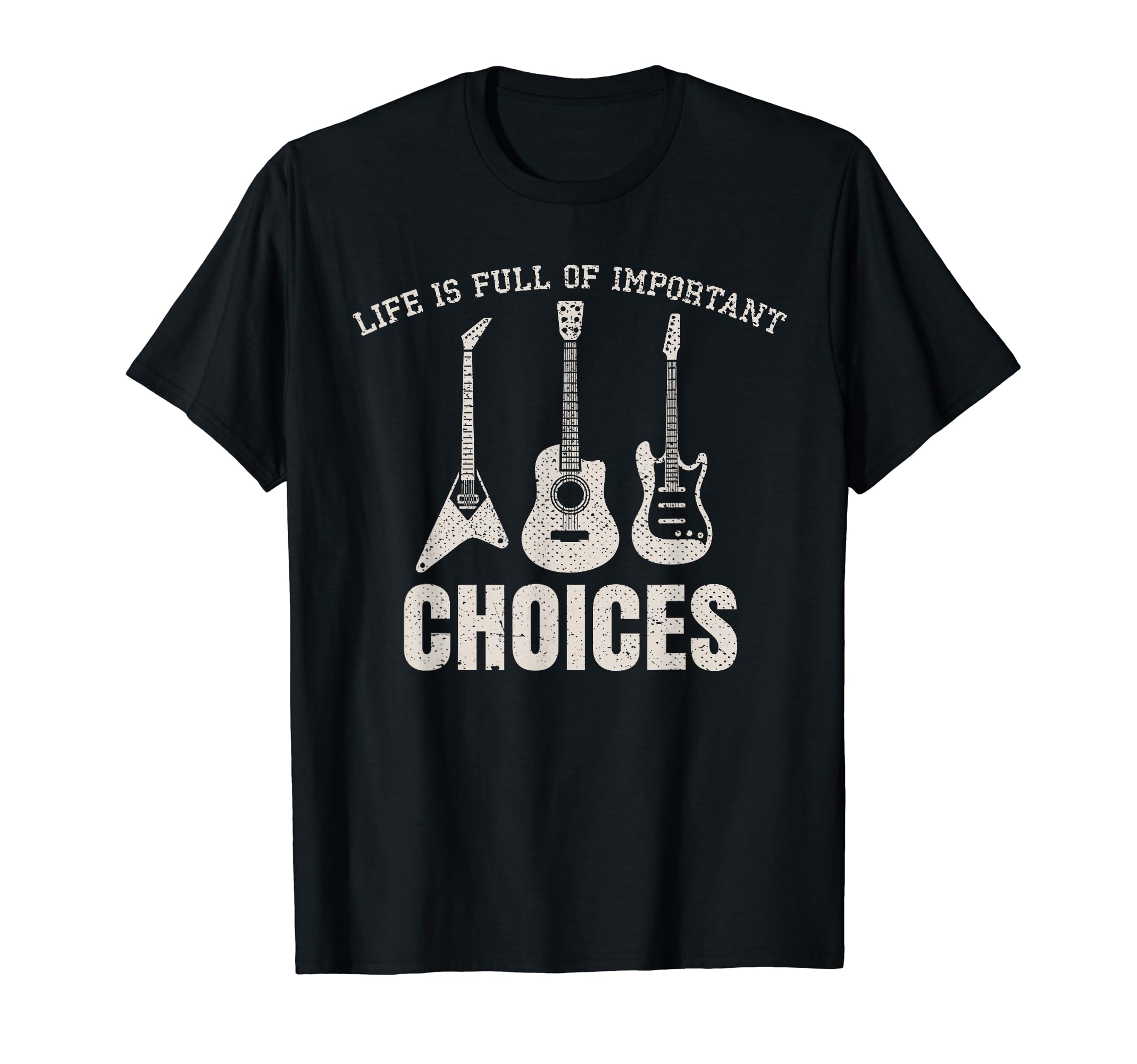 Funny Acoustic Guitarist Musical Instrument Electric Guitar T-Shirt, Black