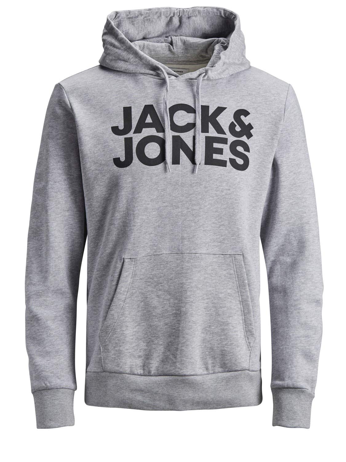 Jack & Jones Men's Grey (Light Grey Melangegrau) Nos Jjecorp Logo Sweat Hood Noos Hoodie, Grey (Light Melangegrau), Small