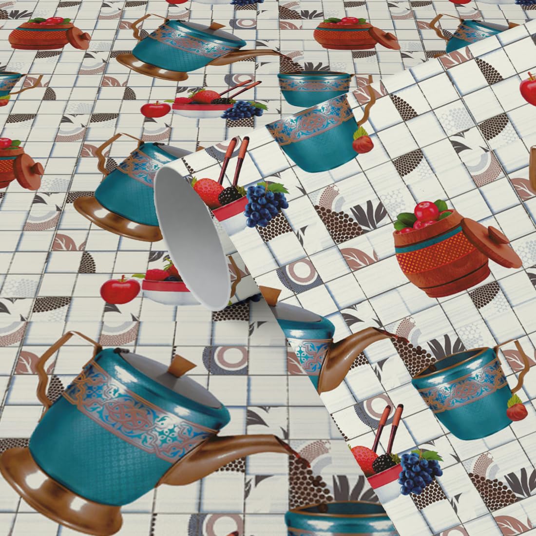 WallWear -3D Wallpapers For kitchen Waterproof Extra Large (40x200)Cm Kitchen wallpapers oilproof | Self Adhesive Wallpapers Vinyl Stickers for kitchen | kitchen wallpapers for walls (Blue KitchenTea) (B0CH6FD88D) Amazon Price History, Amazon Price Tracker
