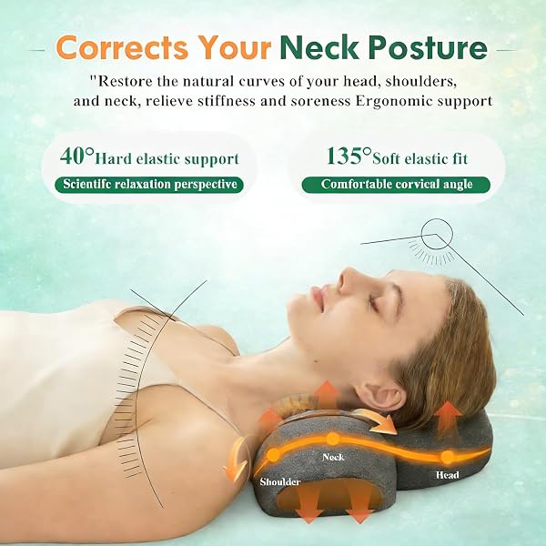 Artuvate - Fisiorest 3-in-1 Neck Massager Pillow with Heat, Massage & Cervical Stretch - Ergonomic Memory Foam for Neck Shoulder Pain Relief - Use at Home, Office or Car (gray) - 3