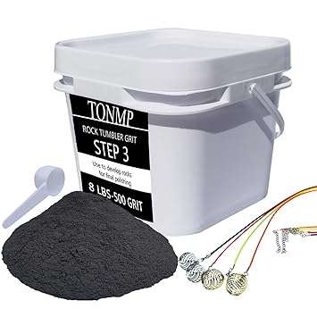 8 LBS Step 3 Rock Tumbler Grit - Tumbler Media Grit, Rock Polishing Grit Media, Works with Any Rock Tumbler, Rock Polisher, Stone Polisher, 8 Pounds 500 Grit Silicon Carbide Media for Tumbling Stones