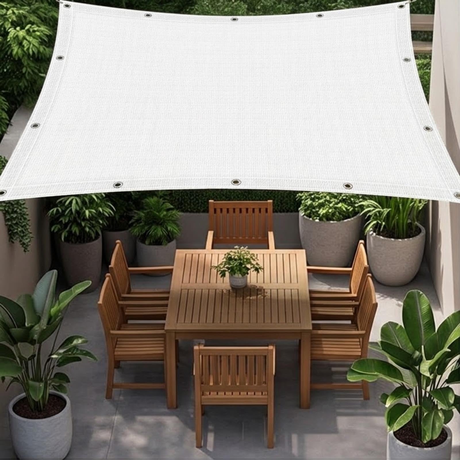 Ogrodowa siatka zacieniająca, 410 x 810 cm, 90%, ochrona przed promieniowaniem UV, plandeka zewnętrzna, niestandardowa, rozmiar i opcje kolorystyczne, do ogrodu, pergoli, szklarni, na zewnątrz, biała