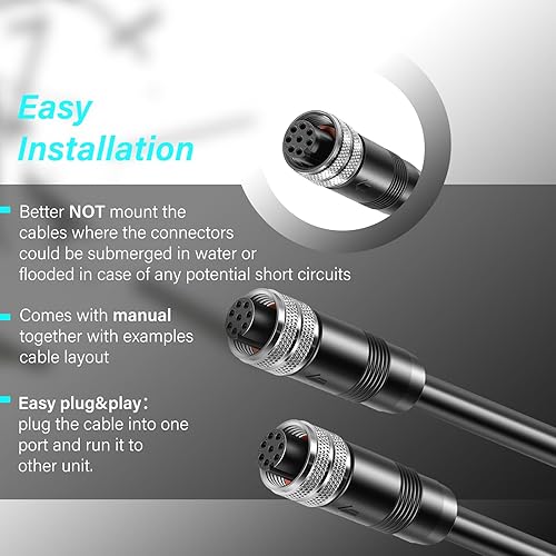 Vista 13 de 720073-6 - Cable Ethernet de 5 pies como EC 5E de repuesto para Humminbird, color negro, apto para hélice, APEX, SOLIX y Onix