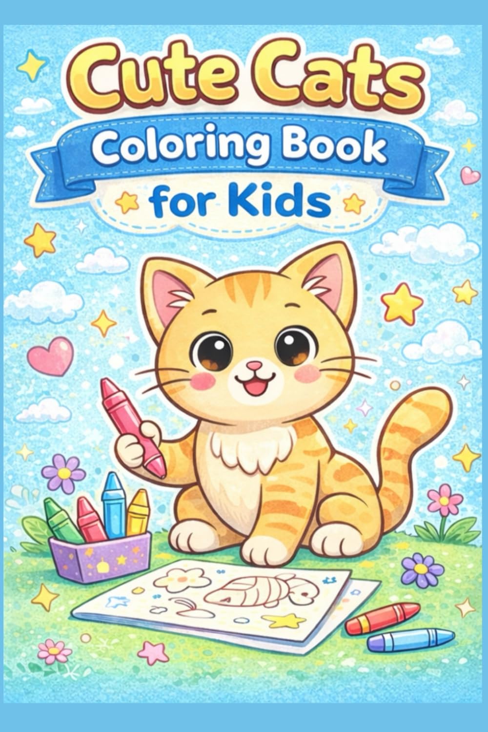 Cute Cats Coloring Book for Kids: Simple and Fun Coloring Pages for Toddlers and Preschoolers Ages 3-6