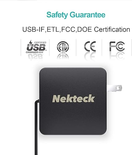 Miniatura 5 de Nekteck Cargador USB-C S22, S23 Ultra de 45 W con cable de 6 pies de largo, PD.3 (PPS), pequeño cargador Samsung súper rápido tipo C certificado