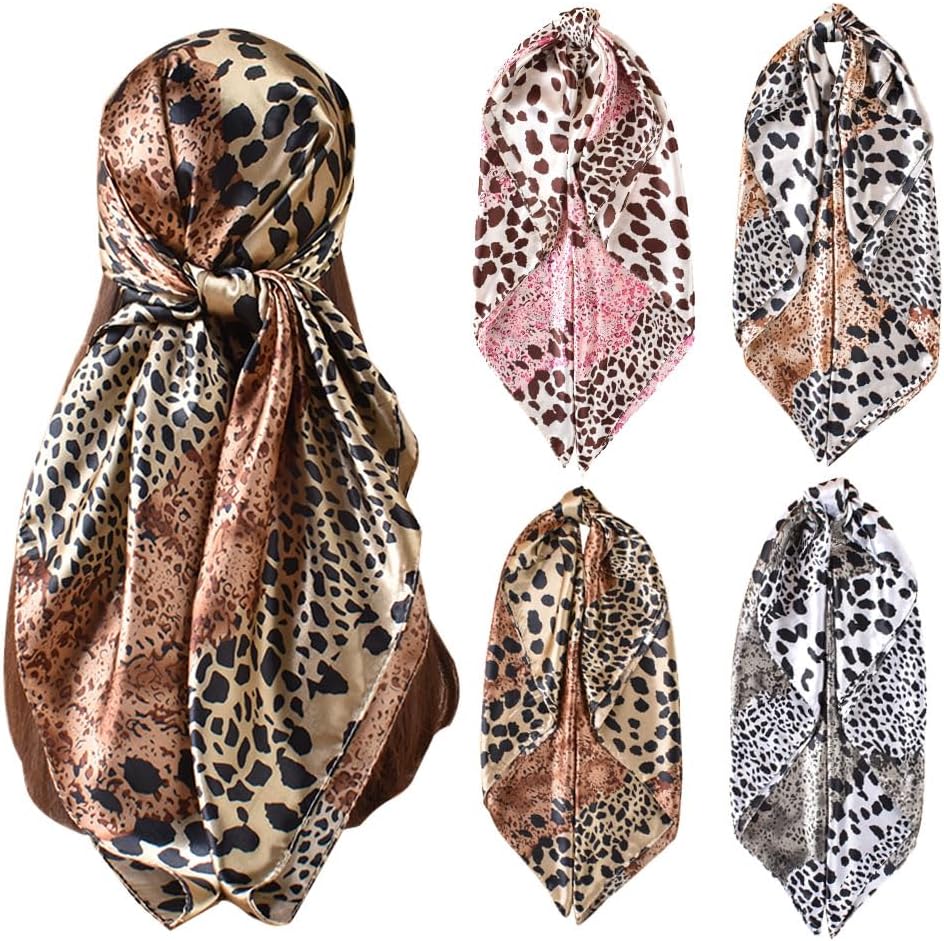 35” Hair Scarf for Women Satin Hair Scarves Silk Bandanas Scarf Headscarf Hair Wrapping and Sleeping