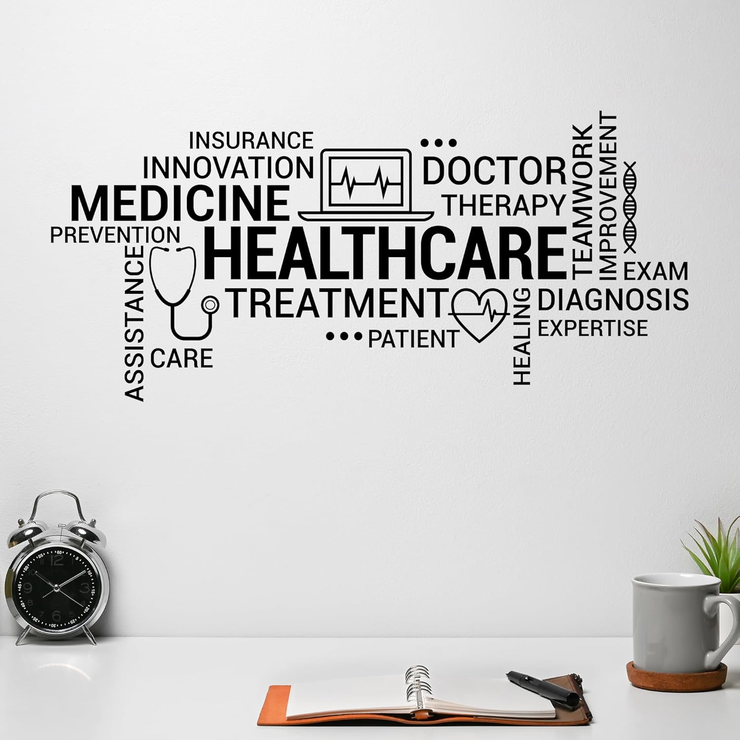 Vinyl Wall Decal Healthcare Doctor Therapy Medicine Clinic Medical Stickers Mural (ig6289) Black