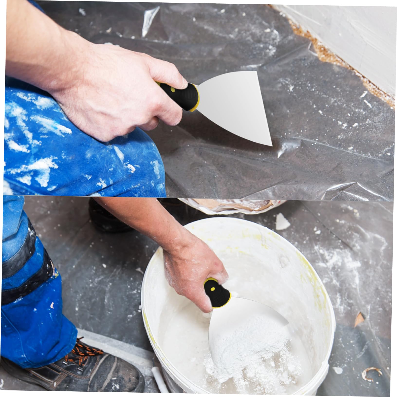NUOBESTY 8 Stück Edelstahl Spachtelset Mit Griff Flexibler Malerspachtel Für Trockenbau Farb Und Kittentfernung Wandspatel Für Glatte Oberflächen Handwerker Werkzeug