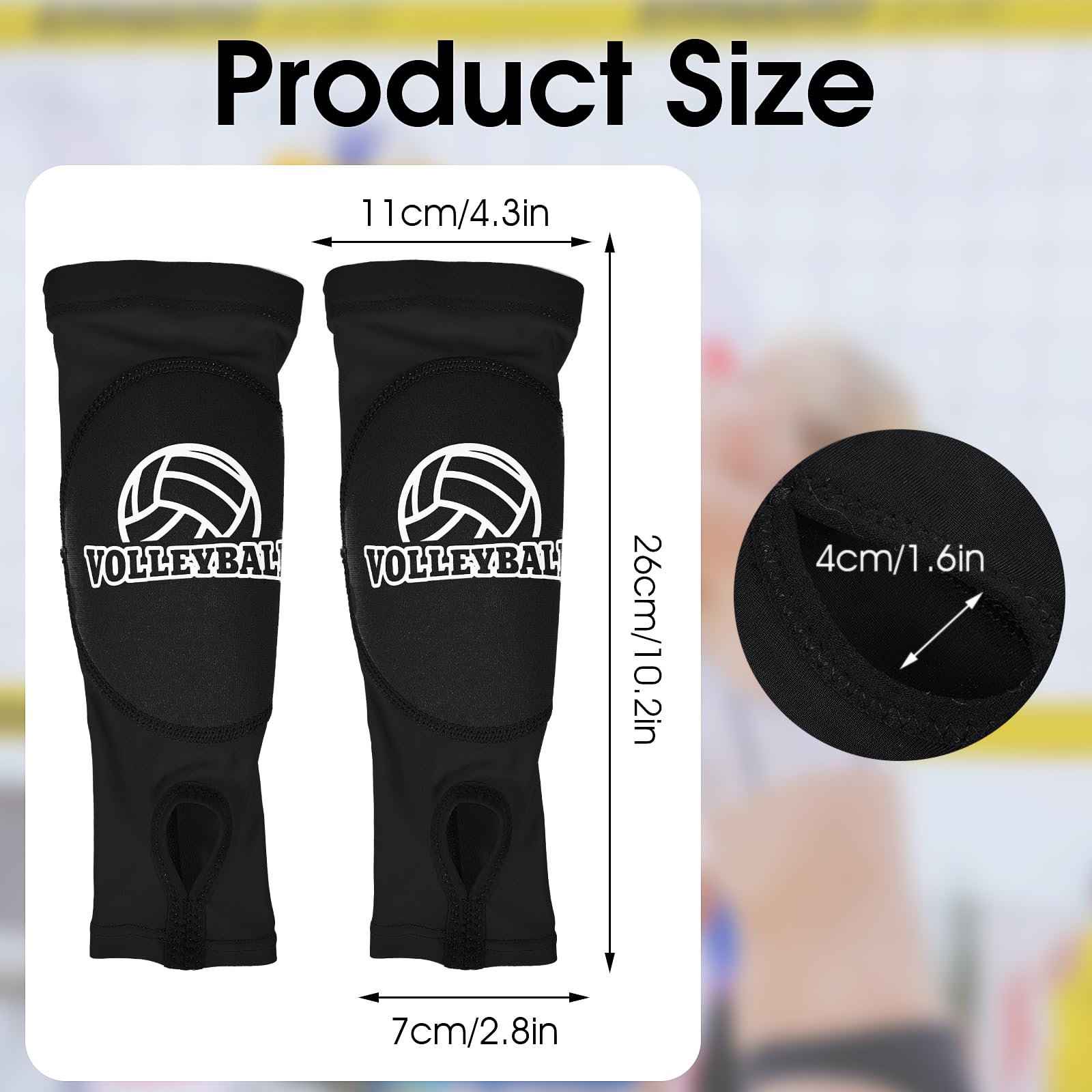 JIEYAO 1 par de protectores de brazo de voleibol, antebrazo con almohadilla de protección antideslizante y orificio para el pulgar, puños elásticos de voleibol para brazos, protección para antebrazos,