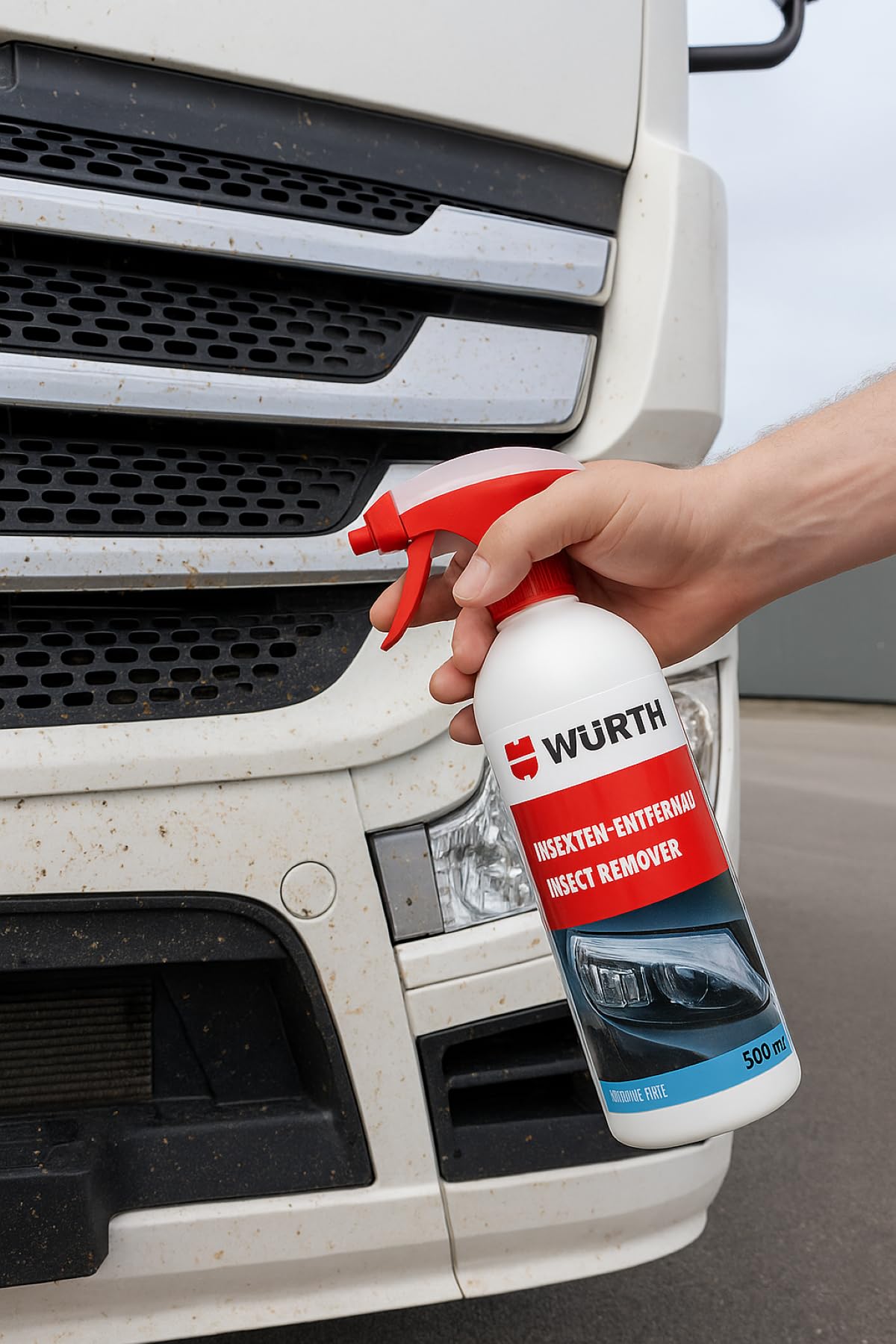 WURTH Eliminador de Insectos 500ml – Spray Espuma Activa para Cristales, Pintura, Cromo y Plásticos – Limpia Restos Secos sin Frotar – Ref. 08934700001