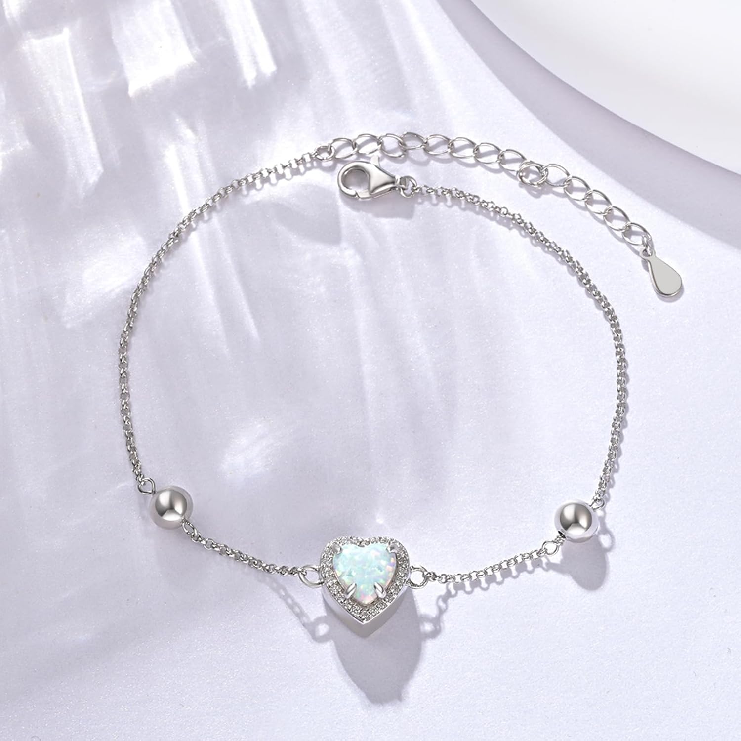 925 Sterling Silver Urn Bracelet for ashes for Women Opal Cremation Urn Jewelry Memorial Keepsake Bracelet - Image 3