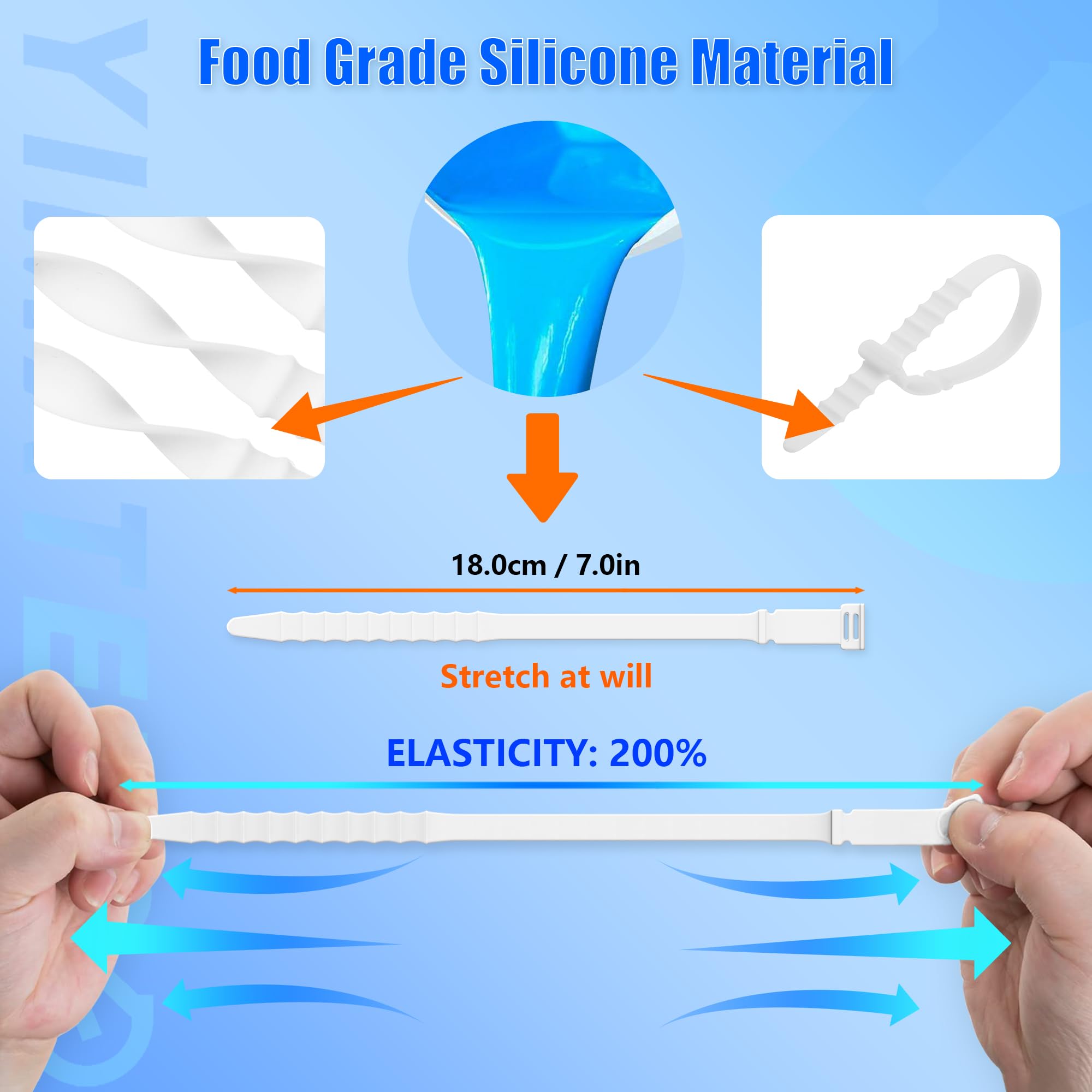 Lot De 20 Attaches éclair En Silicone Réutilisables, Sangles De Câble En Caoutchouc, Gestion Des Câbles, Accessoires De Voyage, Attaches élastiques Pour Bureau, Sangles De Câble Blanches, 11,4 Cm
