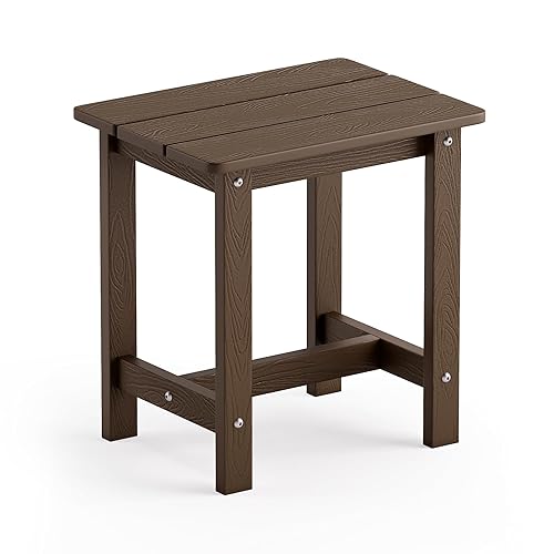 LUE BONA Outdoor Side Table, HDPS Small Outdoor Adirondack Side