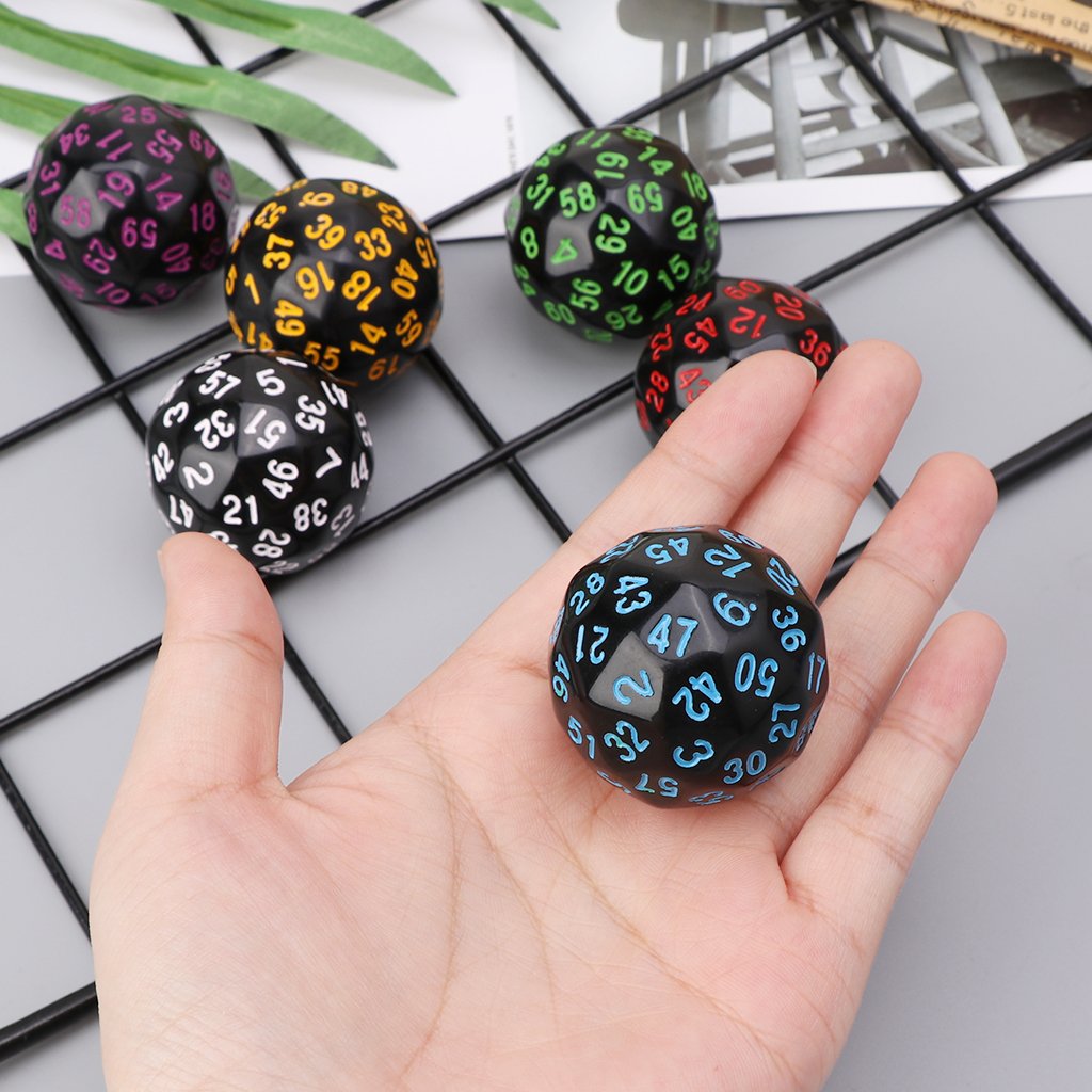 OVERTOYOU Juego de 6 dados poliédricos D60 de 60 caras para juegos de mesa de juegos de mesa de casino RPG