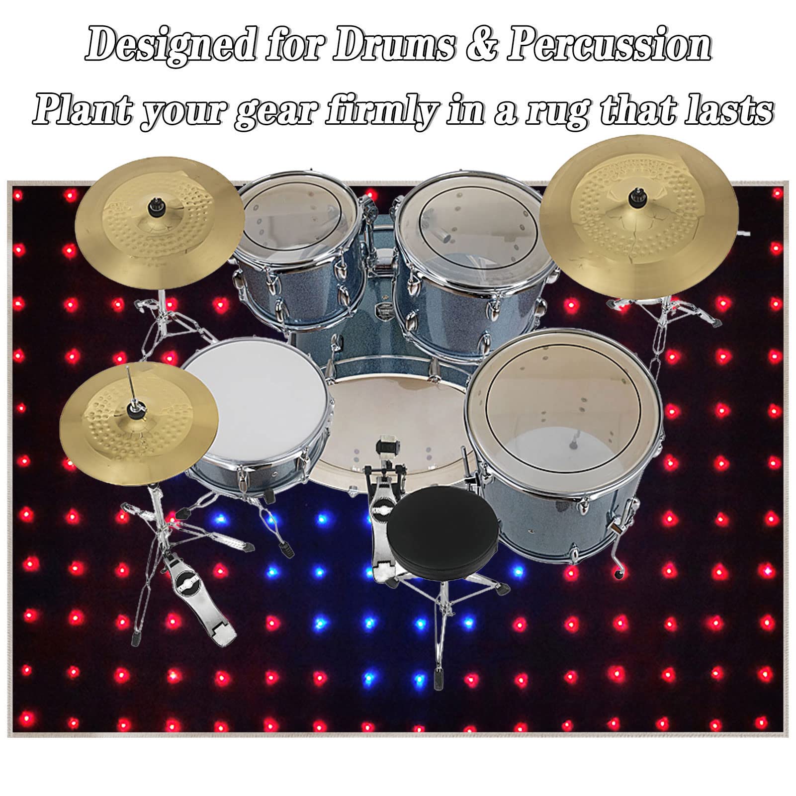 Tapis De Tambour Insonorisé 120 X 220 Cm Tapis Batterie Tapis Insonorisé Moquette Antidérapante Tapis Batterie Acoustique Insonorisant Pour Basses Caisse Claire Et Autres Instruments Tapis De Sol
