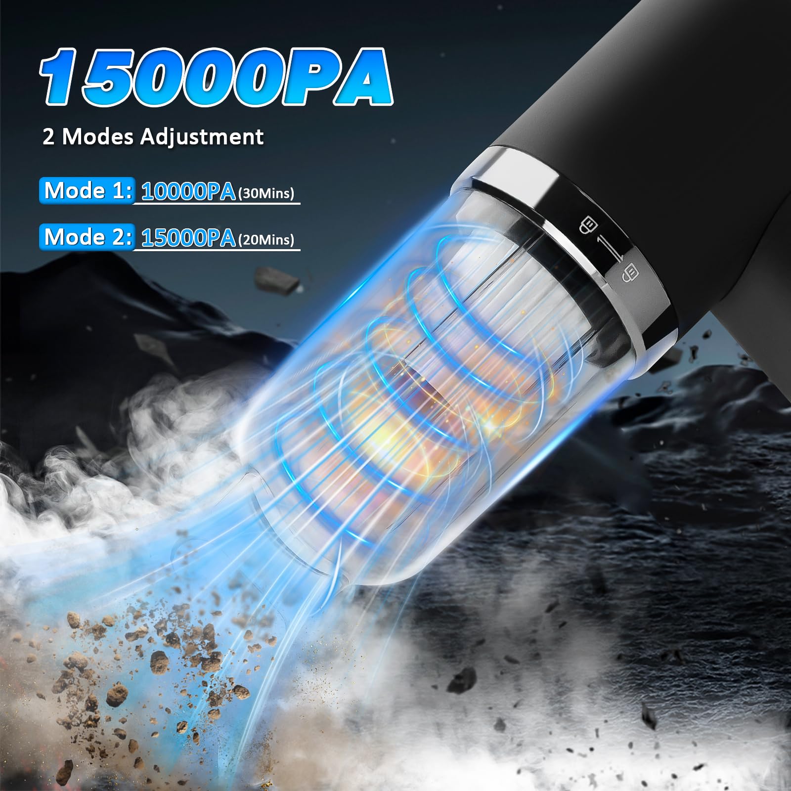 D-Lumina Aspirapolvere per Auto, Mini Aspirapolvere Portatile, Aspirabriciole Senza Fili Potente 15000PA, Sistema a Doppia Filtrazione,Adatto per la Pulizia Profonda di Auto e Case