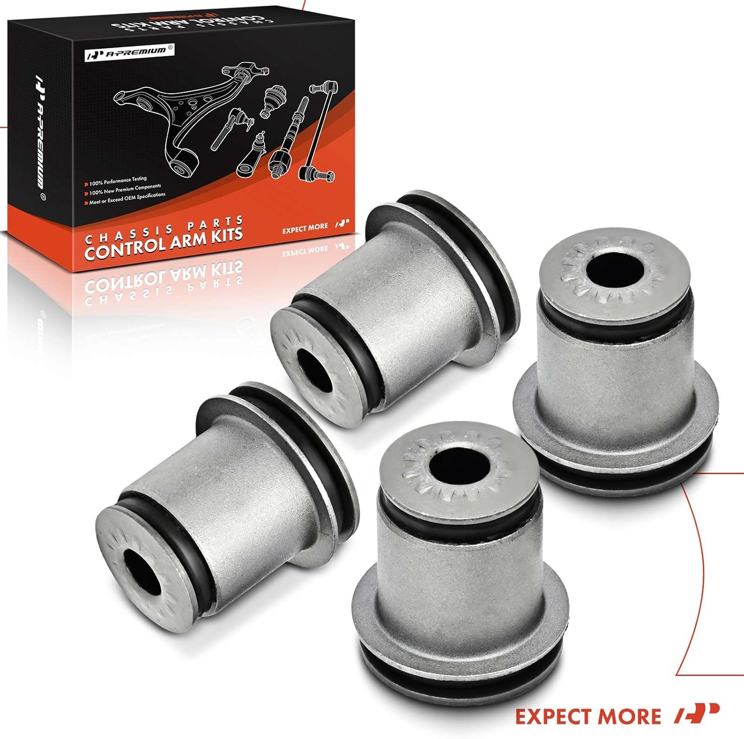 A-Premium Set of 4, Front Upper Control Arm Bushing Kit, Compatible with 1995-2011 Ford & Mazda & Mercury, Explorer, Explorer Sport Trac, Ranger, B2300, B2500, B3000, B4000, Mountaineer