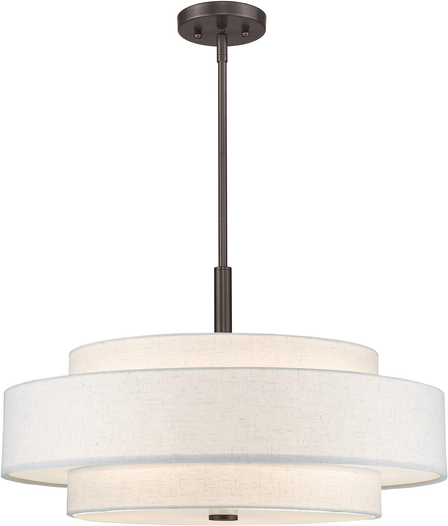 Livex Lighting Fabric Shade 52138-92 Meridian 5 Light English Bronze Pendant