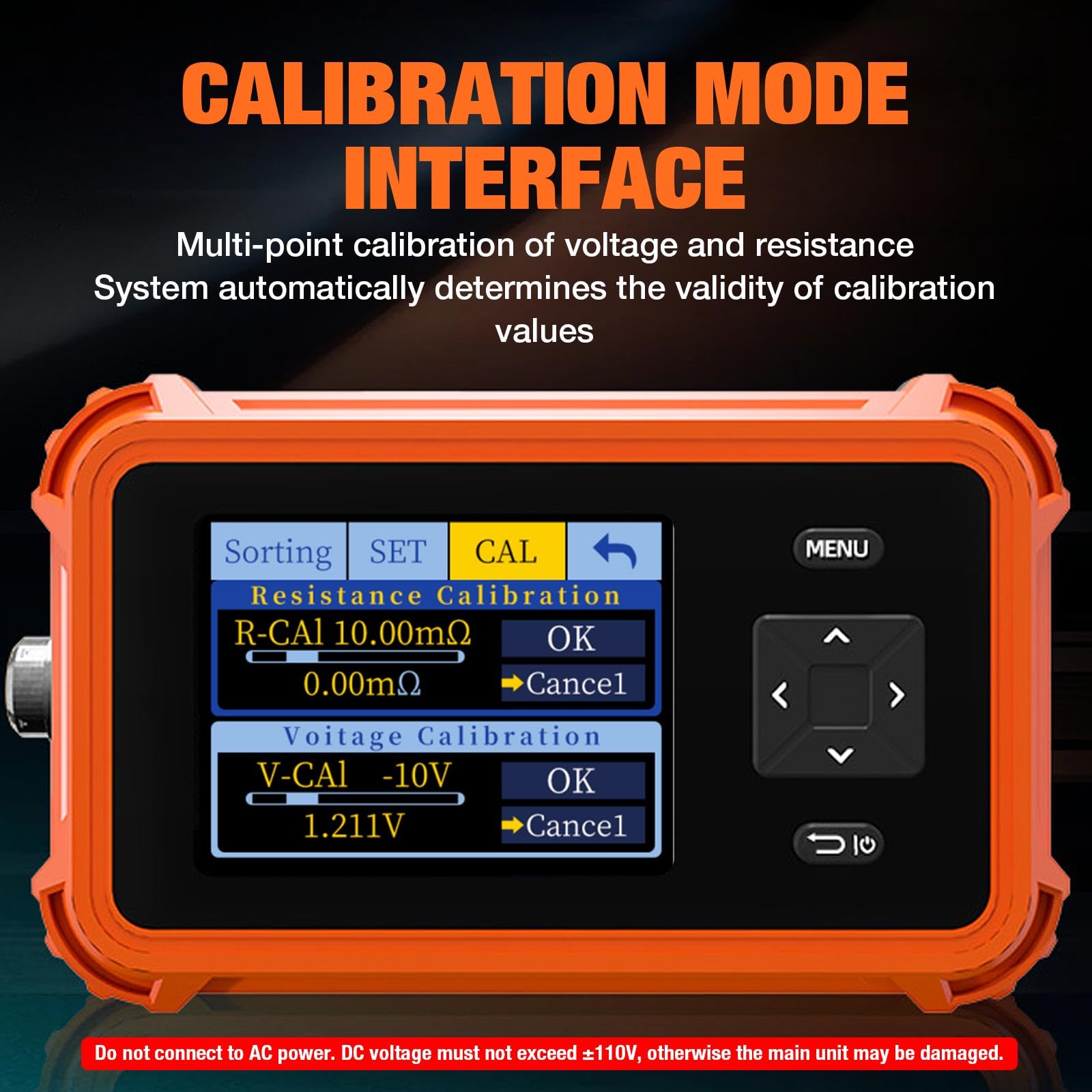 Batterie-Innenwiderstandsmessgerät PBRM-1 mit 4-Draht-Kelvin-Klemmen, 110 V, 100 Ω, 1 kHz Wechselstrom, Tragbares 2,8-Zoll-TFT-Display-Voltmeter, Sortiermodus für Haushalts-/Autobatterietester