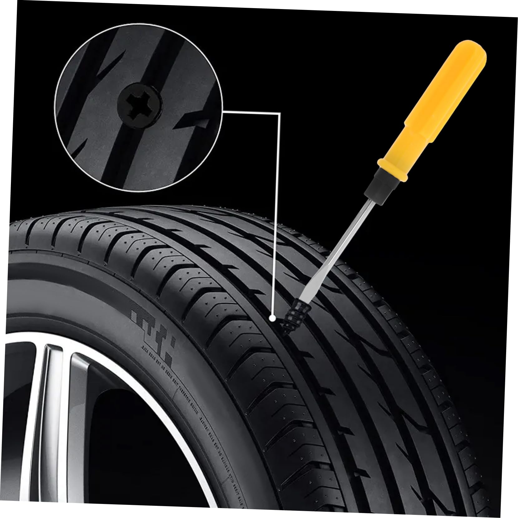 SOLUSTRE 5sets Riparazione Pneumatici Per Auto e Kit Con Chiodi Di Riparazione Grandi e Piccoli e Cacciavite Soluzione Pratica e Veloce Per Forature Pneumatici Tubeless