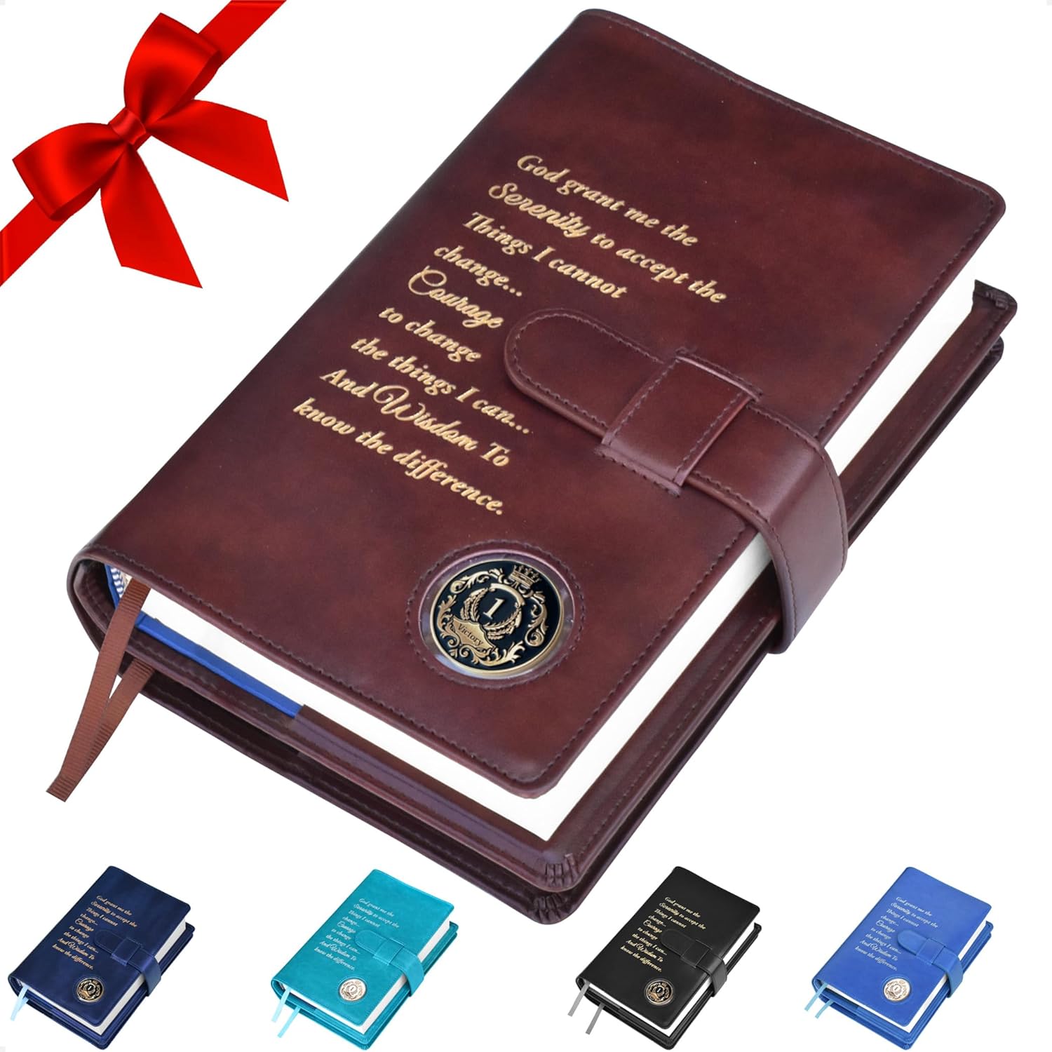 GALILEO AA Big Book Cover & 12 Steps/Traditions PU leather