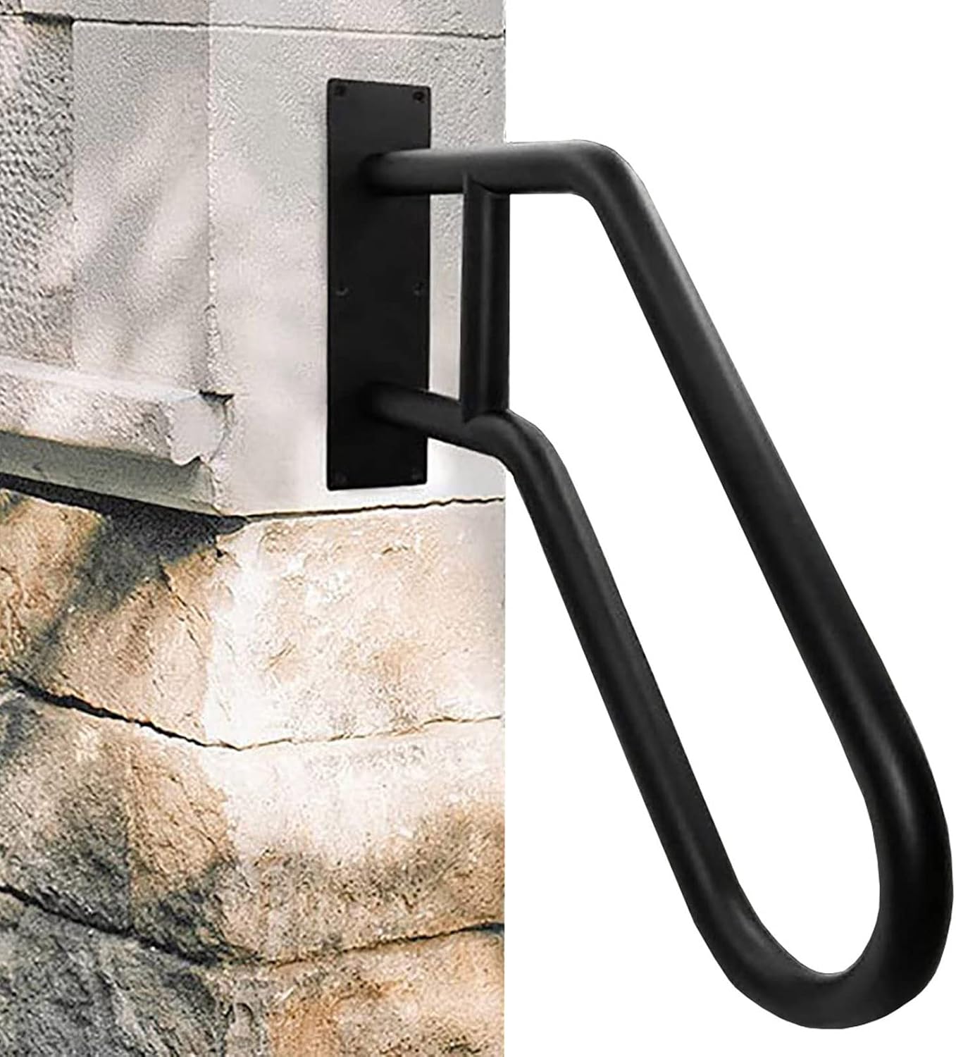 屋外ステップ用手すり、屋外階段用ウォールマウントU字型手すり、1〜3ステップの屋外ガレージ用滑り止めポーチ手すり