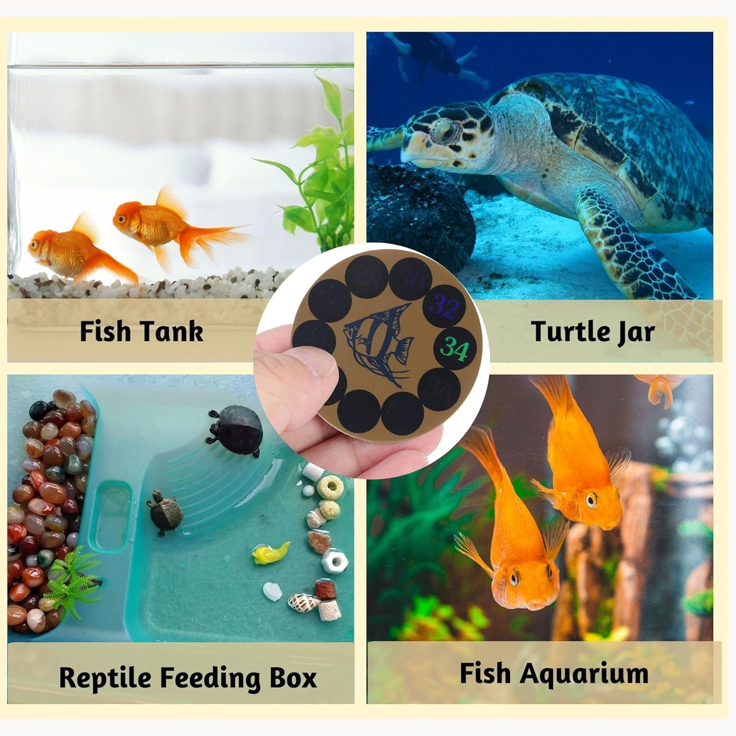 ARK Aquatics Round Digital Aquarium Sticker Thermometer | Self Adhesive Compact Lightweight Space-Saving Compact Temperature Controller for Aquarium Fish Tank and Terrarium Accessory PACK OF 2 4