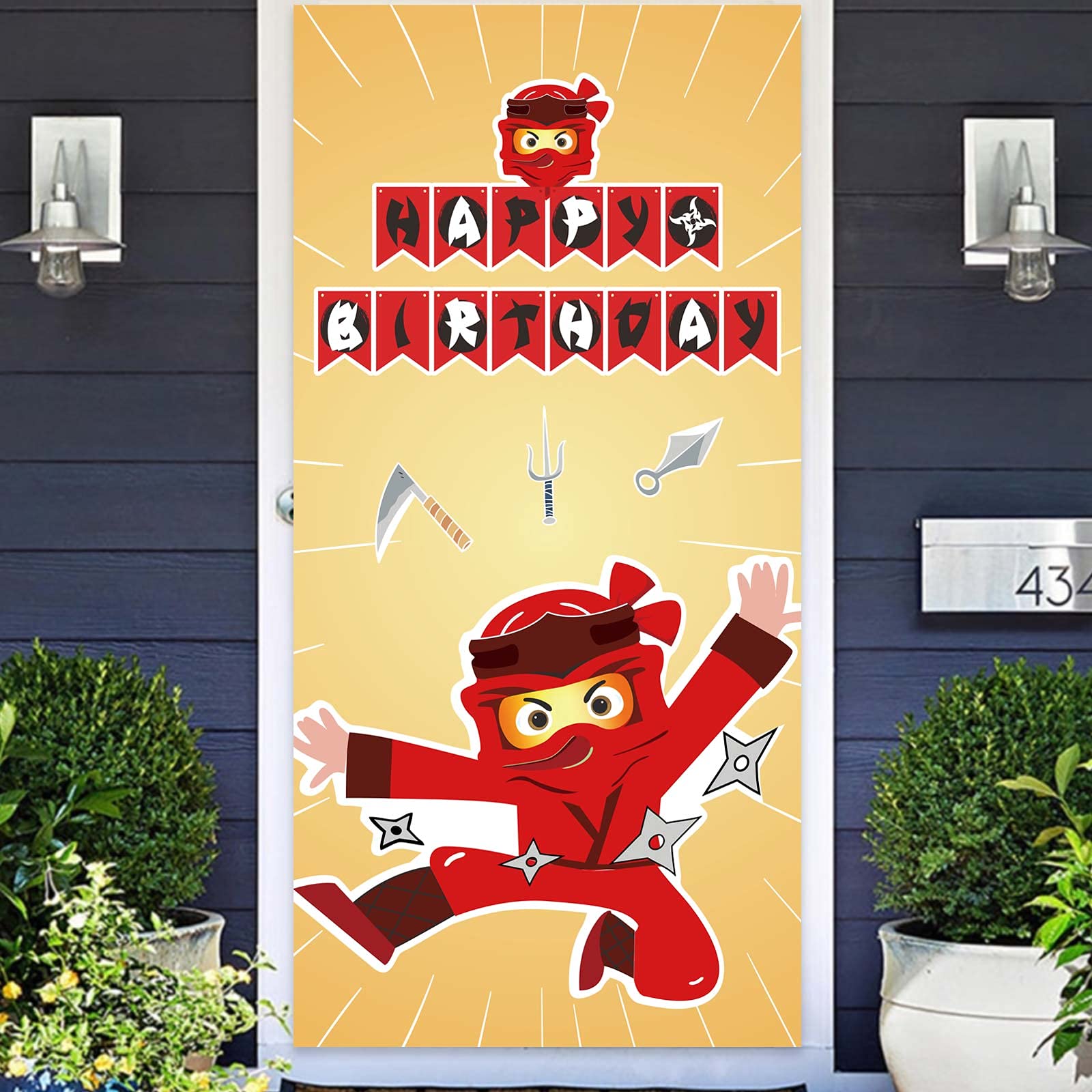 Samurai Birthday Banner Backdrop - 71x47 Inch Warrior Theme Party Decor For Boys, Baby Showers & Photo Booths