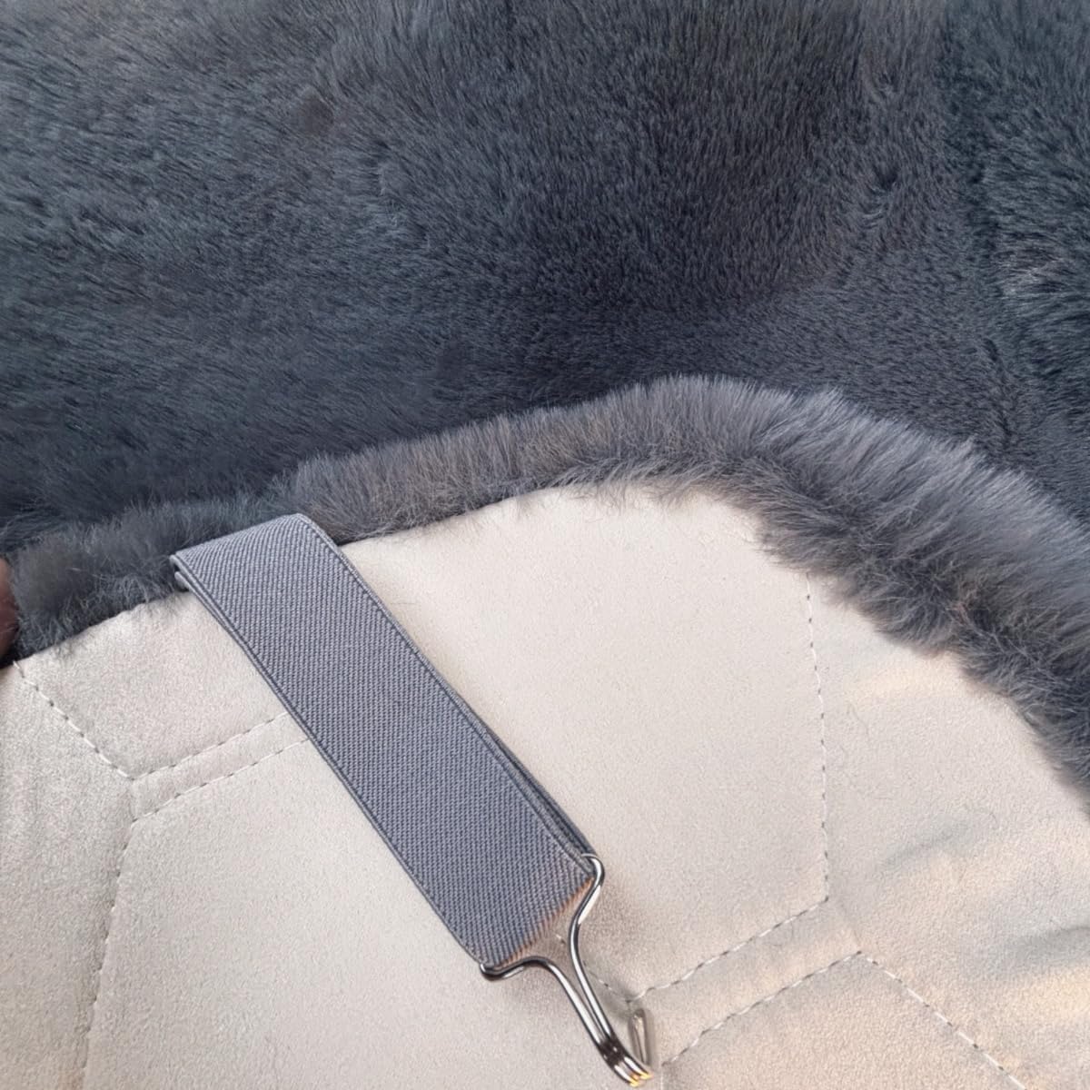 Universal Size Faux Sheepskin car seat Covers, Washable seat Covers for Cars suvs Trucks minivans (Gray)