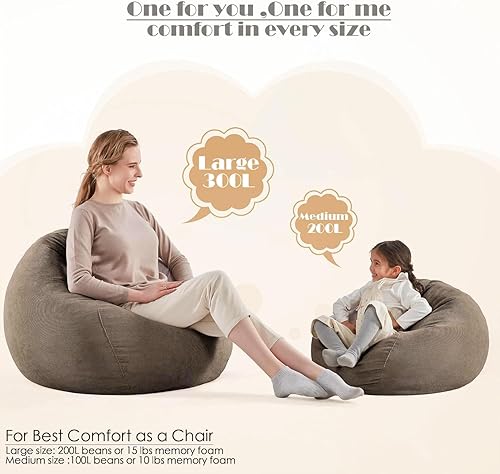 Miniatura 7 de Nobildonna - Funda para silla de puf (relleno sin relleno) de nido de pájaro para niños y adultos. Puf extra grande para almacenamiento de animales