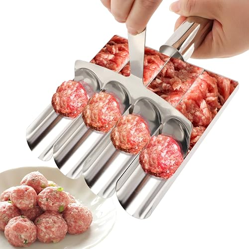 4-in-1 Meatball Maker Tool,Stainless Steel Non Stick Meat ball Maker,Portable