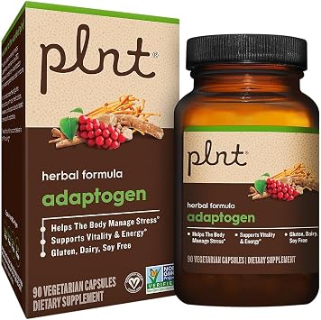 plnt Adaptogen Herbal Formula, Ashwagandha, Rhodiola, 90 Capsules
