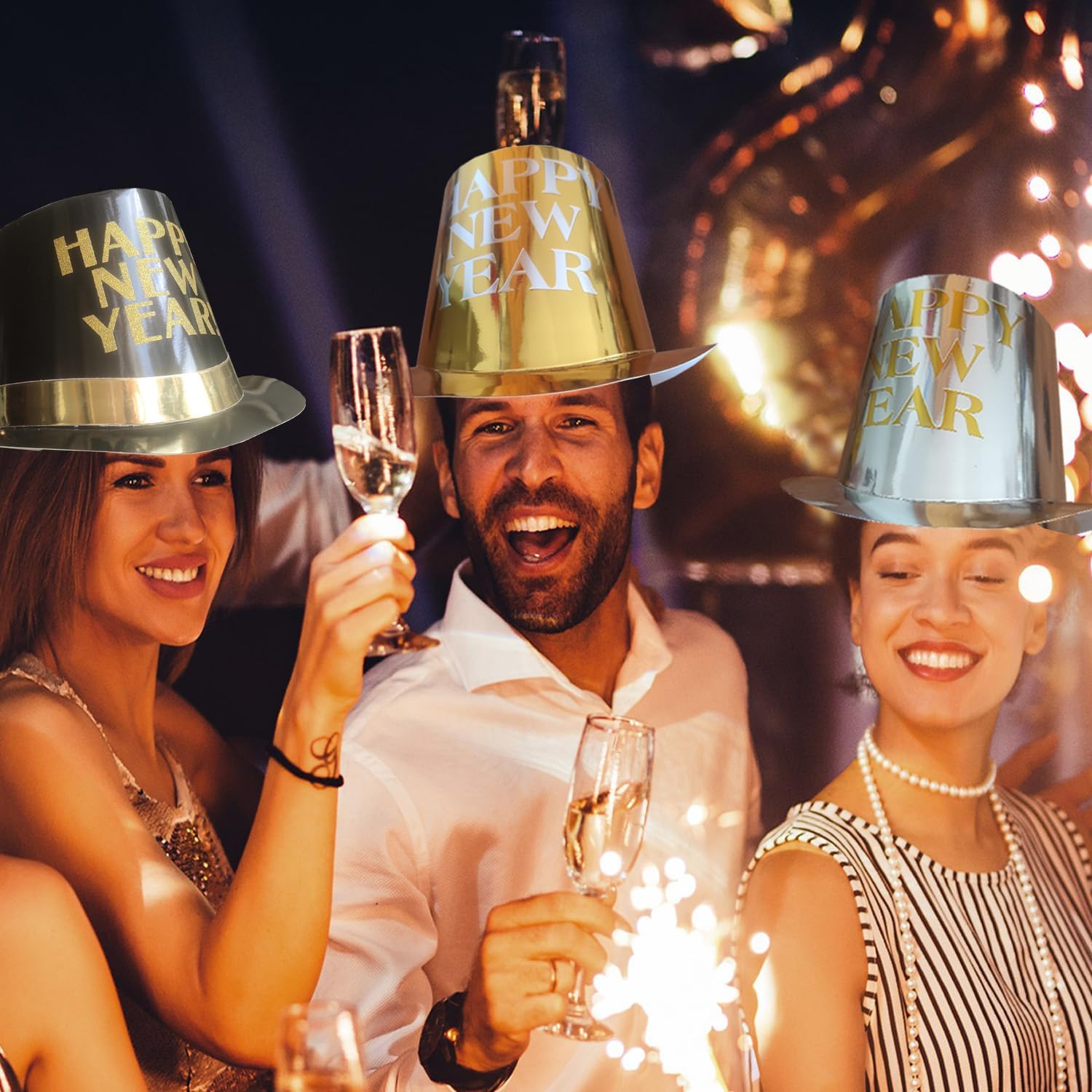 New Years Eve Party Supplies 2026, 12 PCS New Year Hat Top Hat for Men and Women New Year Party Accessories - Image 3