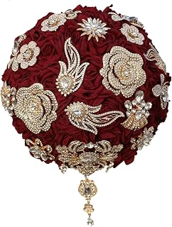Wedding Bridal Bouquet Large Silk Rose Jewelry Bridesmaid Ornament Flowers
