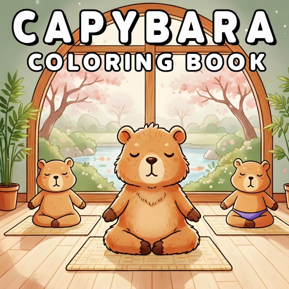 Capybara Coloring Book: 50+ Bold, and Easy Capybaras for Stress Relief – Simple and Enjoyable Designs for Teens and Adults