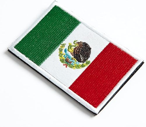 Miniatura 4 de stidsds Paquete de 2 parches de bandera de México, parches bordados, banderas mexicanas, parche táctico militar para ropa, sombrero, mochilas,