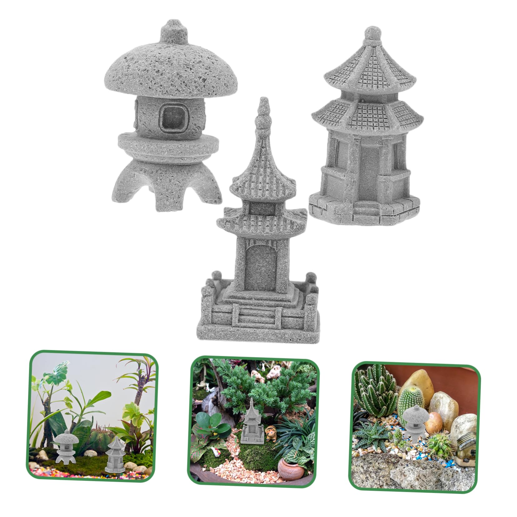 BESPORTBLE 12stücke Teiliges Stein Pavillon Miniatur Garten Dekoration Für Bonsai Und Landschaftsgestaltung Inklusive Kleiner Pagode Und Laterne Für Innen Und Außenbereich